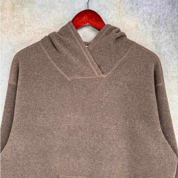 VTG Y2K Eddie Bauer Fleece Hoodie Sweatshirt Sz M Green Gray Pullover - Picture 6 of 7